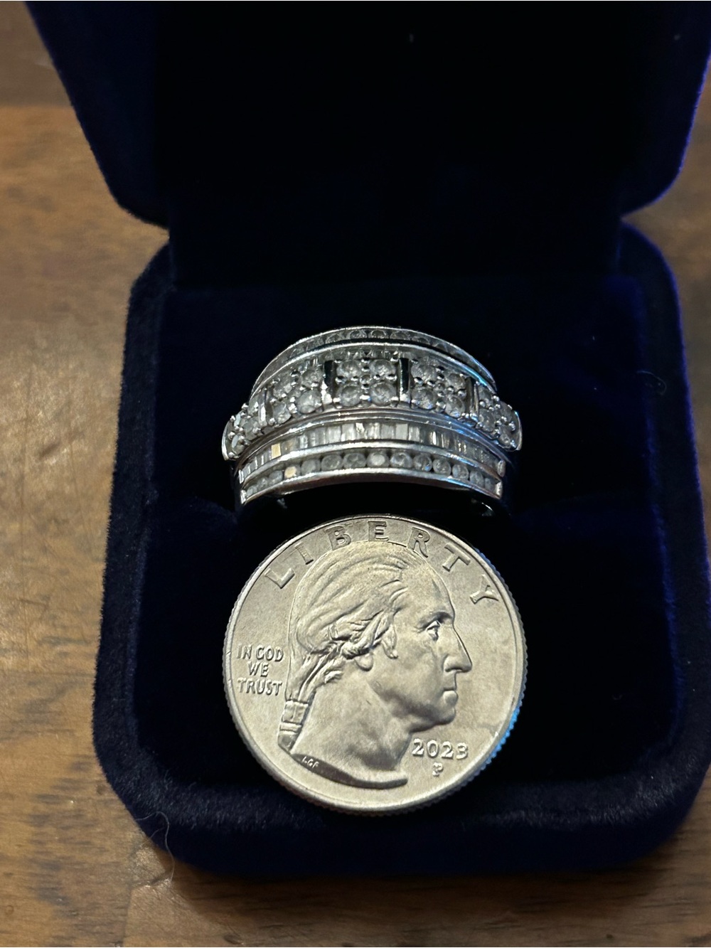 Ross-Simons 2.00ctw Baguette & Round Diamond 925 Silver Multi-Row Ring Size 10 - Picture 10 of 16